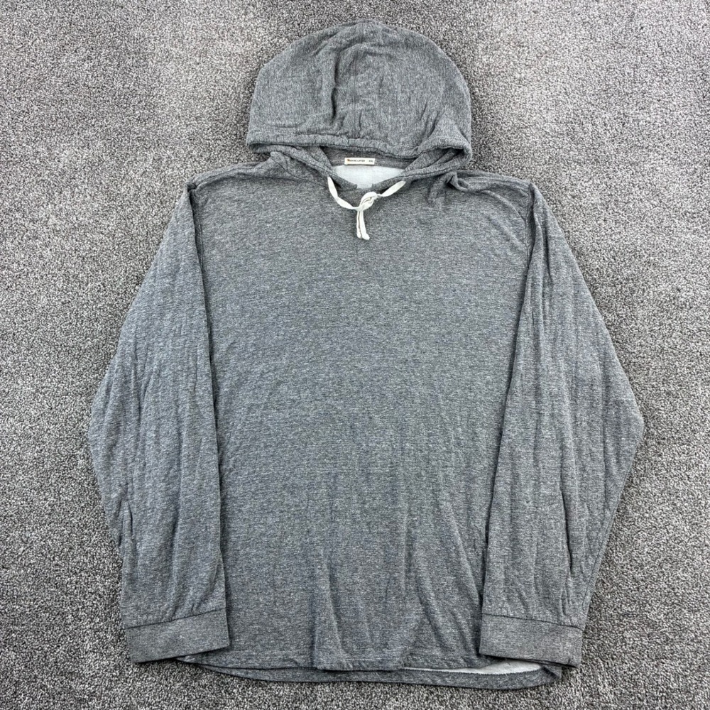 Marine Layer Hoodie Mens 2XL Gray Lightweight Pullover Long Sleeve Shirt
